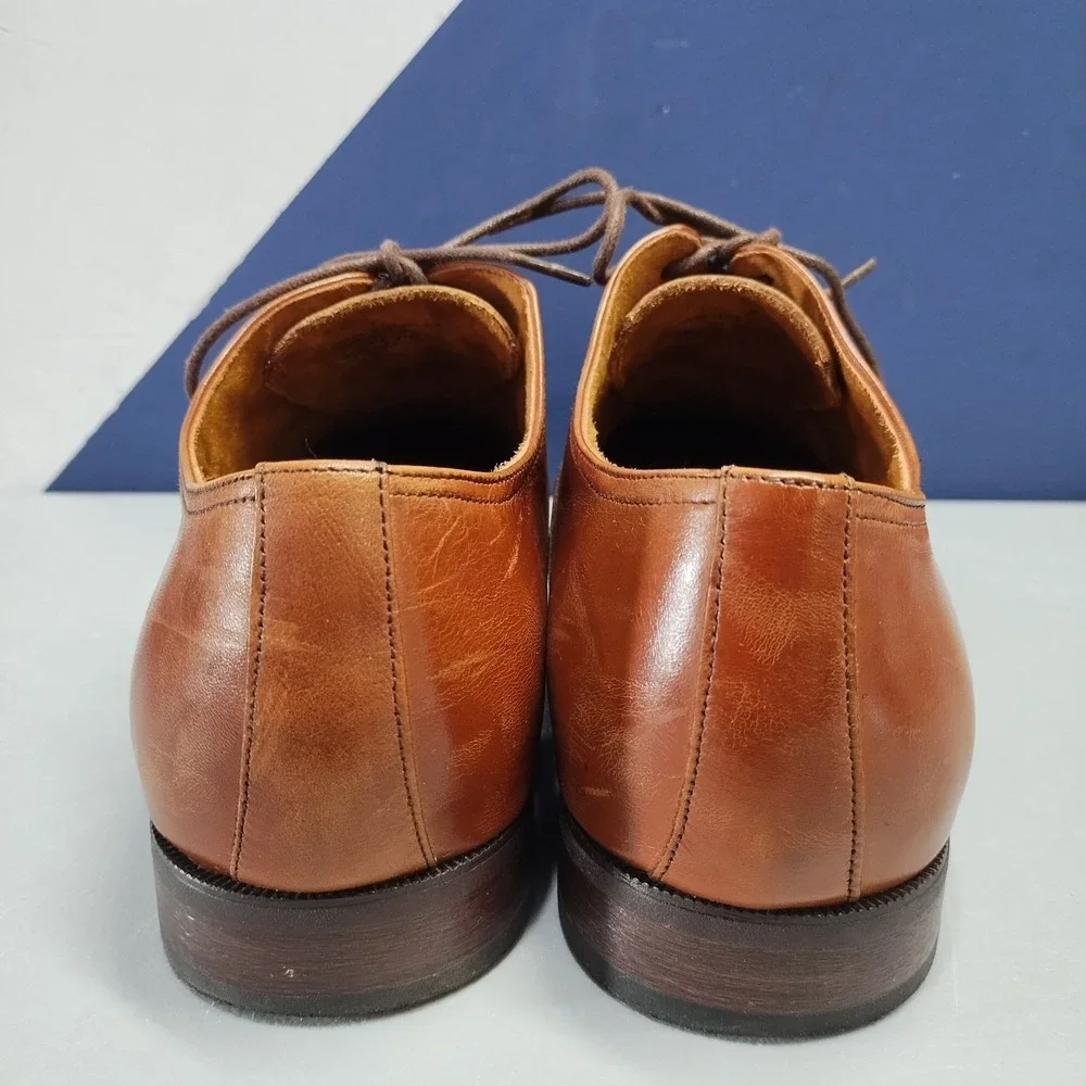 Florsheim Oxford Shoes Mens US 9.5EEE Brown Leather Cap Toe Memory Foam Lace Up